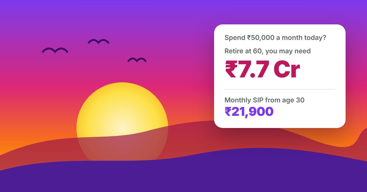 Sunset illustration: spending ₹50,000 a month today may need a ₹7.7 crore retirement corpus